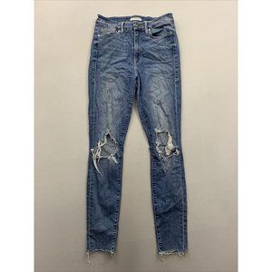 Good American Women's Blue Good Waist High Rise Skinny Fit Jeans Size 27